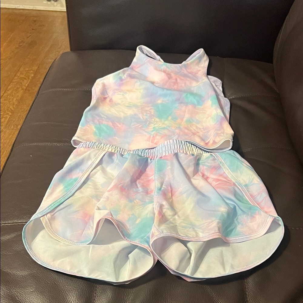 Target Girls All In Motion Colorful Tie-Dye Tank and Shorts Set